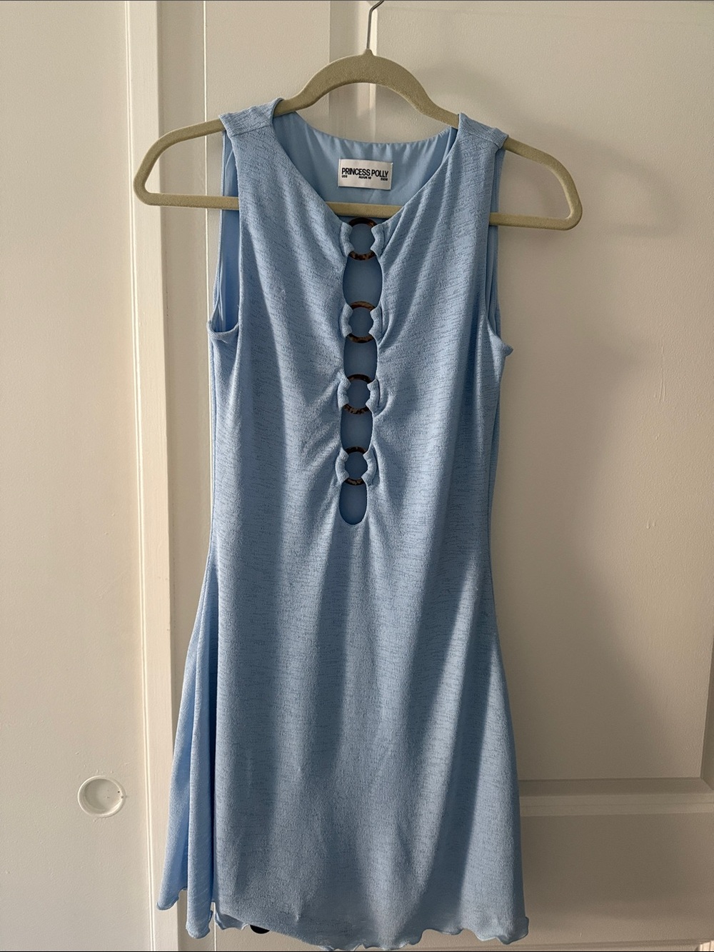 Princess Polly Sky Blue Sleeveless Ring-Front Dress